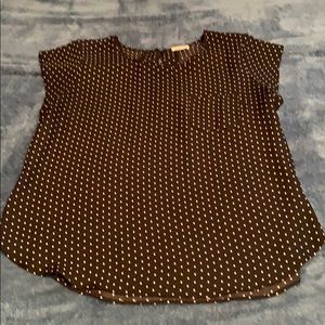 Polka dot black and white rayon shirt